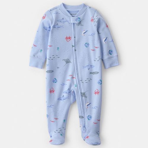 Baby Boy Carter's Sea Animals 2-Way Zip Cotton Sleep & Play Pajamas