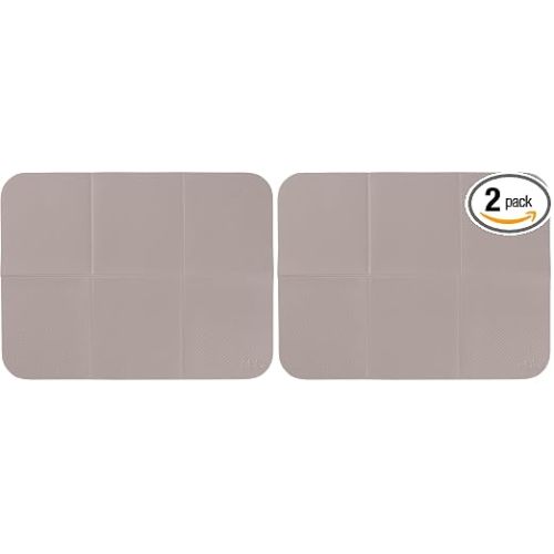 Ubbi On-The-Go Diaper Changing Baby Mat, Soft and Comfortable Diaper Bag Accessory Must Have for Newborns, Easy to Clean, Portable Folding Pad, Baby Traveling Accessories, Taupe (Pack of 2)