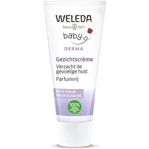 Weleda Baby Sensitive Care Face Cream, 1.7 Fluid Ounce, Plant Rich Moisturizer with White Mallow, Pansy and Sweet Almond Oil