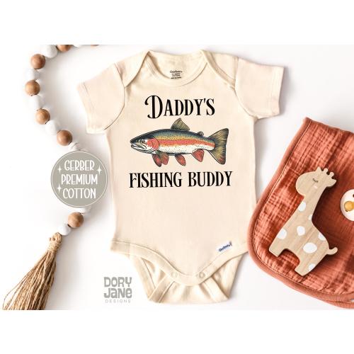 Daddy's Fishing Buddy Baby ONESIES® Brand Bodysuit Trendy Father's Day Baby Bodysuit Cute Fathers Day Baby Outfit Daddy's Little Fisherman