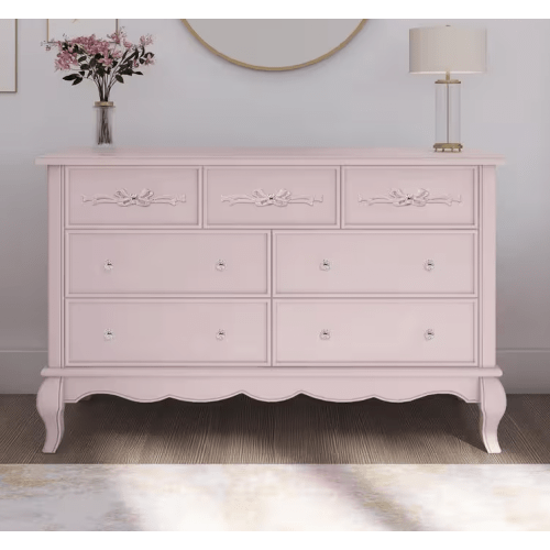 Evolur Aurora Blush Pink Double Dresser (7-Drawer) 833-BL