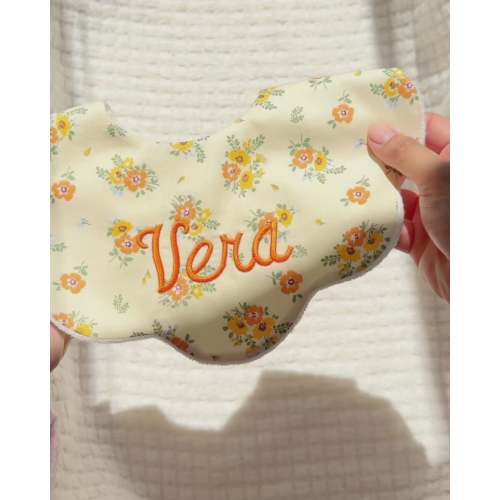 5-Layer Dribble Bib - Orange/Yellow Florals