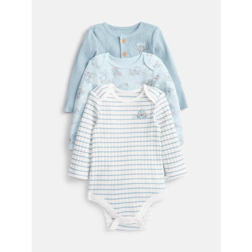 Disney Baby Wishes + Dreams Stitch Bodysuits with Long Sleeves, 3-Pack, Sizes Newborn-18M