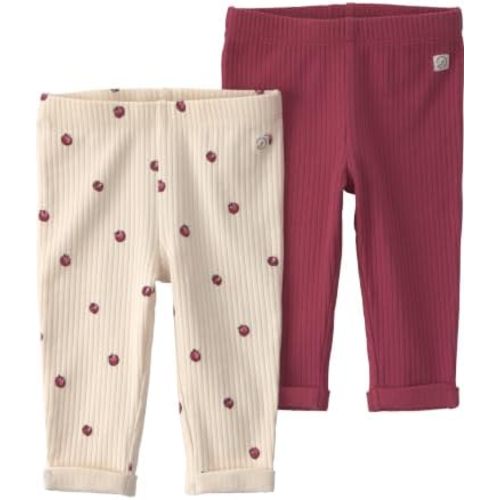 Little Planet by Carter's Unisex Baby 2-Pack Ribbed Pants Made with Organic CottonPants