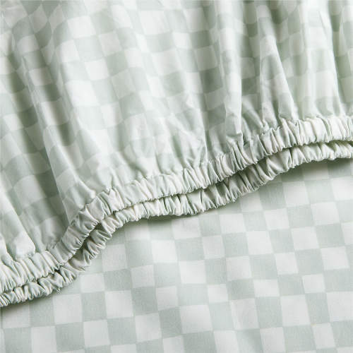 Venice Pale Teal 100% Organic Cotton Baby Crib Fitted Sheet by Leanne Ford