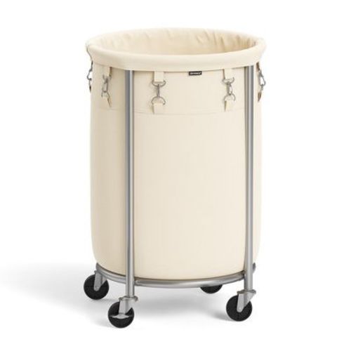 Laundry Hamper with Wheels Round Rolling Laundry Sorter Laundry Cart with Removable Bag