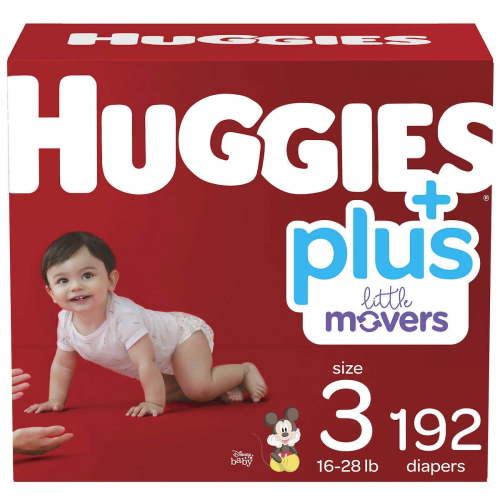 Huggies Plus Diapers Size 3 (16-28 Pounds) 192 Count