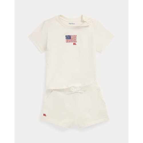 Flag Cotton Jersey Tee & Terry Short Set