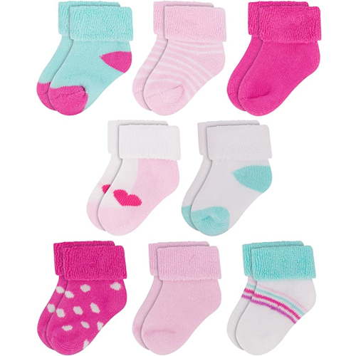 Rising Star Unisex Infant Cotton Terry Crew Baby Socks for 0-12 Months (12 Pack)