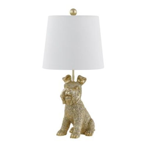 Crestview Collection 23.5"H Gold Resin Schnauzer Table Lamp With Shade