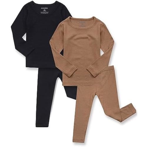 AVAUMA Baby Boys Girls Pajama Set Kids Toddler Snug fit Ribbed Sleepwear pjs for Daily Life Style