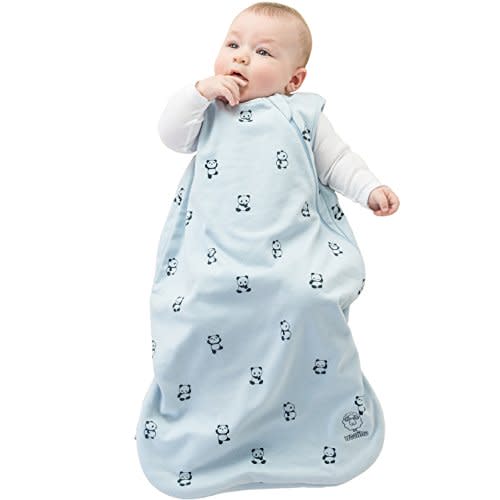 Woolino Merino Wool and Organic Cotton Baby Sleeping Bag - 4 Season Classic Sleep Sack - Two-Way Zipper Sleep Bag for Baby and Toddler - 0-6 Months - Panda