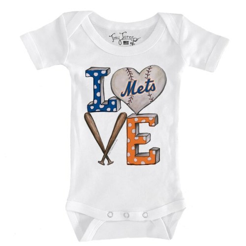 Infant New York Mets Tiny Turnip White Baseball Love Bodysuit