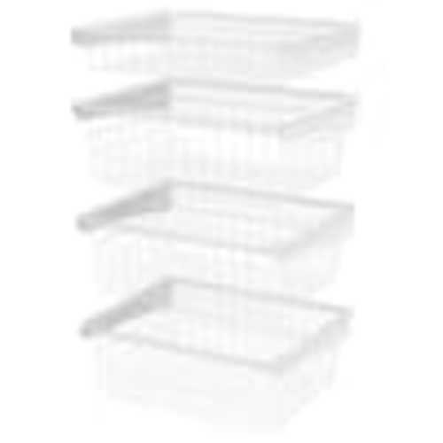 ClosetMaid 27 in. H x 21 in. W White Steel 4-Drawer Wide Mesh Wire Basket 2815