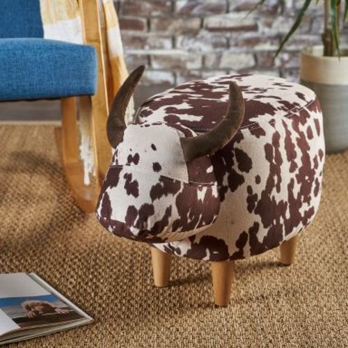 Bessie Cow Ottoman Brown - Christopher Knight Home