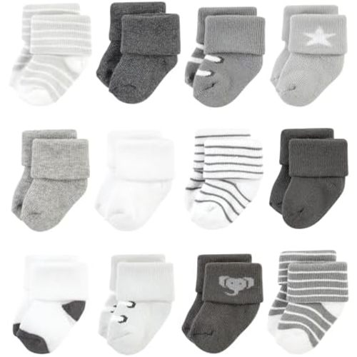 Hudson Baby Baby 8-pack Cotton Rich Newborn and Terry Socks