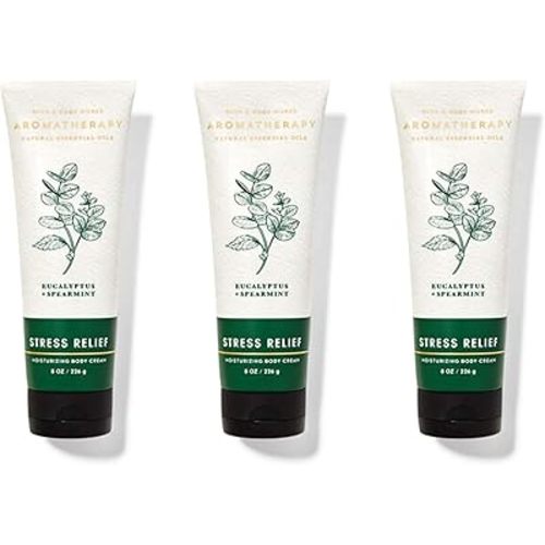 Bath and Body Works Aromatherapy Stress Relief Eucalyptus Spearmint Body Cream 3 Pack