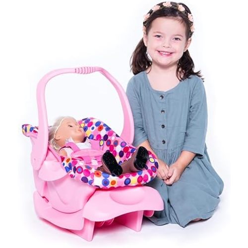 Joovy Toy Car Seat Baby Doll Carrier with Latch, Pink