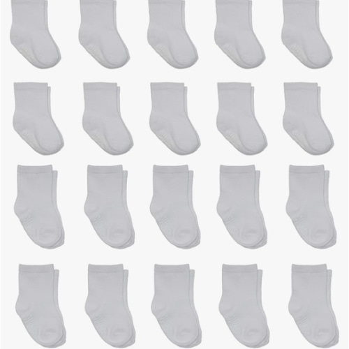 Little Me 20-Pack Newborn Baby Infant & Toddler Unisex Socks, 0-12/12-24 Months, Assorted Size Pack, White
