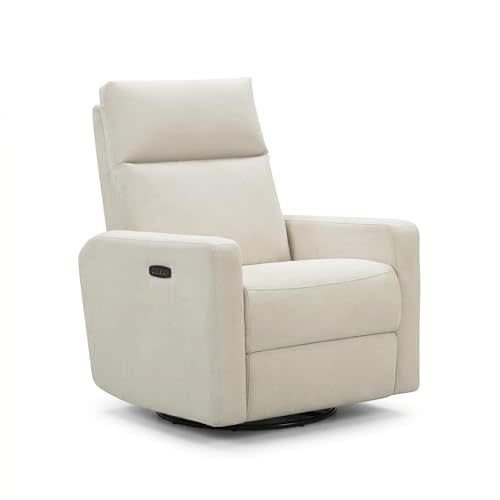 Nurture& The Glider Plus - Premium Nursery Power Recliner | Swivel Chair with Adjustable Head Support and Adjustable Lumbar Support | Built-in USB - The Ultimate Comfort for Nursing, Relaxing (Ivory)