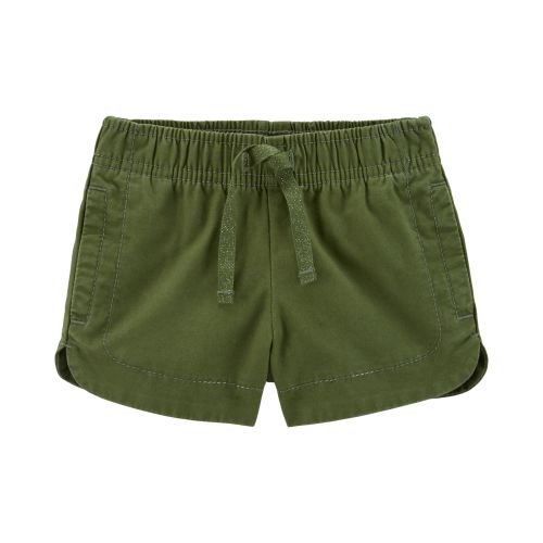 Pull-On Denim Shorts - 6M - Olive