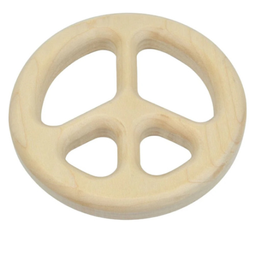 Wooden Peace Sign Baby Teether