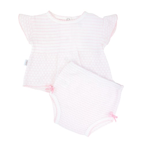 Paty Knit Flutter Sleeve Diaper Set with Bows - PatyInc