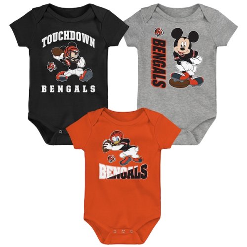 Cincinnati Bengals Newborn & Infant 3-Peat 3-Pack Bodysuit Set