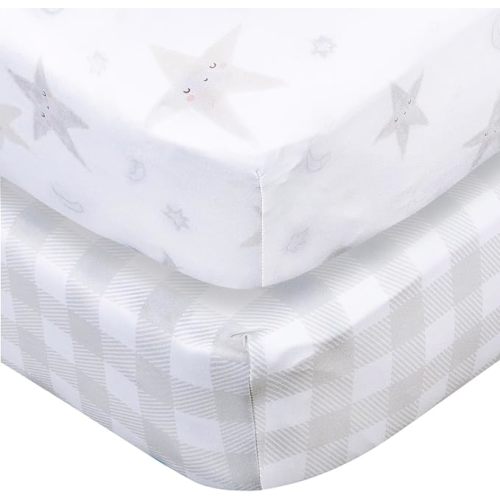 Gerber Baby Unisex 2-Pack Knit Crib Sheet, Celestial, One Size