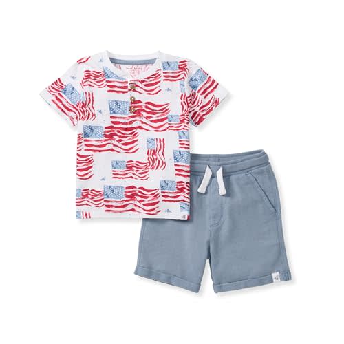 Burt's Bees Baby baby-boys Short Sleeve Shirt and Pant Set, Top & Bottom Outfit, 100% Organic Cotton