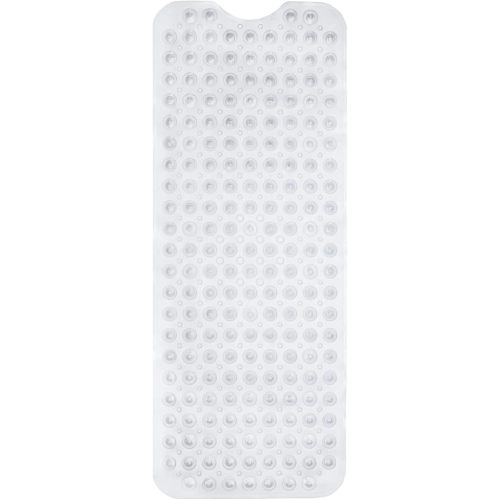 ENKOSI Bath Mat – 40 x 16 Inch Extra Long Non Slip Bathtub Mat – Anti Slip Clear Shower Mat with Suction Cups and Drain Holes – Bathroom Mat for Bath Tub and Smooth Shower Floors (40x16 Clear)