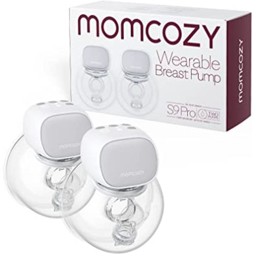 Momcozy S9 Pro Hands Free Wearable Breast Pump of Longest Battery Life & LED Display, Double Portable Electric Breast Pump with 2 Modes & 9 Levels - 24mm, 2 Pack Gray
