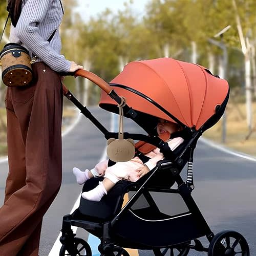 PandaEar 2 Pack Silicone Pacifier Holder Case, Bear Shape Pacifier Storage with Strap for Travel & On-The-Go, Soft Portable Binky Container for Baby Newborn Infant