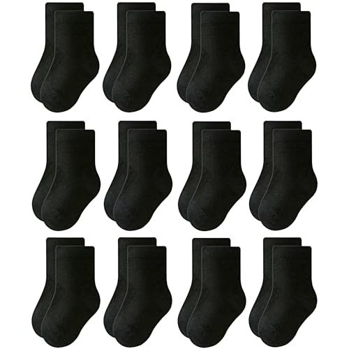 RATIVE Cotton Crew Socks for Unisex Baby Infant Toddler Kids Boys Girls
