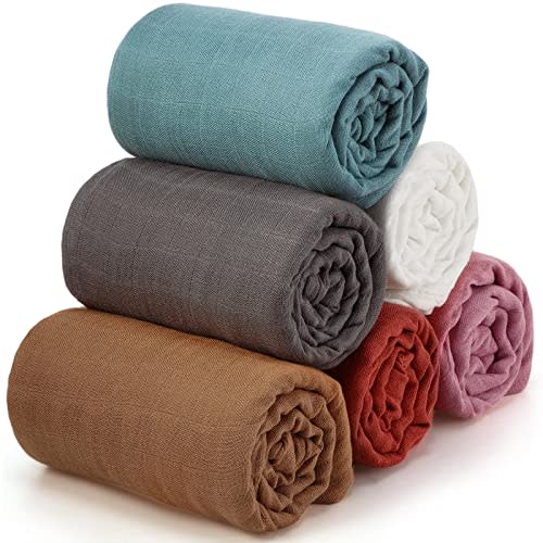 47 x 47 Inches Muslin Swaddle Blankets Cotton Newborn Receiving Blankets Breathable Colorful Baby Swaddle Soft Baby Registry Essentials Gift for Unisex Boy Girl(Solid Colors)