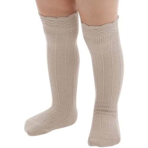 American Trends Baby Girls Knee High Socks Ruffle Socks Newborn/Infant/Baby/Toddler Tube Long Socks 0-3T