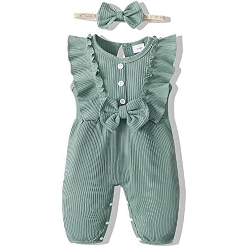 Mioglrie Newborn Baby Girl Clothes One Piece Jumpsuits Clothes Short Sleeve Rompers Summer Clothes for Baby