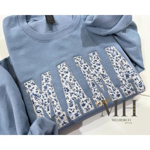 Embroidered Mama Sweatshirt, Mom Sweater, Pregnancy announcement, Mothers Day Gift For Mom, Custom Me, Nana Gigi Auntie