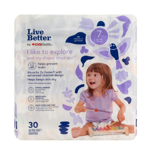 Live Better by CVS Diapers, Size 7, 30 CT
