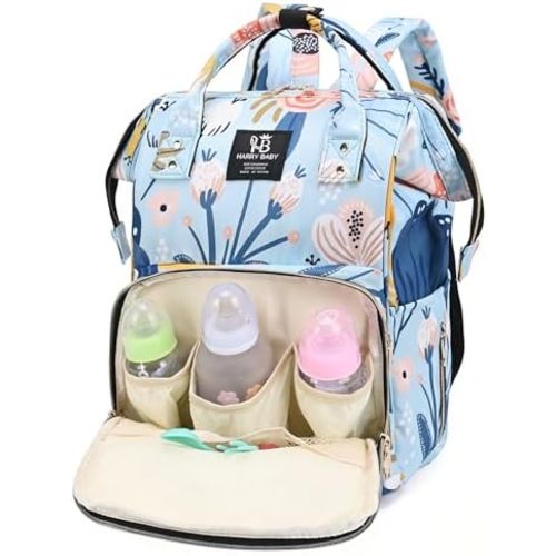 Baby Diaper Backpack Large Diaper Bag for Moms Dads with Insulated Pockets,Waterproof Multi Function Travel Diaper Bag Backpack for Boys, Girls (Cloud Blue)