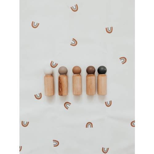 Large Montessori Wood Multicultural Peg People || Toddler Toy, Baby Toy || Waldorf, Montessori Toy || Wooden Toy || Toxic-Free, Neutral Toy