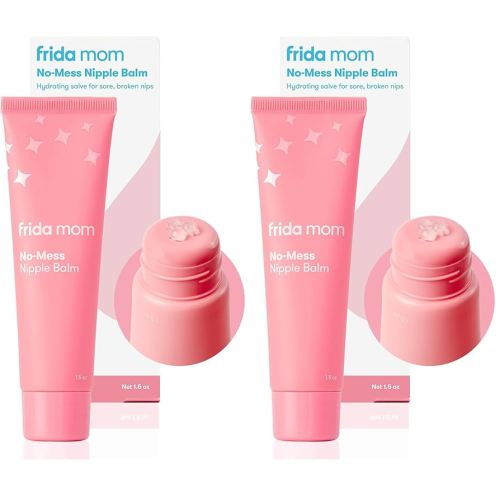 Frida Mom Nipple Cream, No-Mess Nipple Balm Moisturizer for Hydration, Gentle for Baby & Mom, 1.5fl oz (Pack of 2)