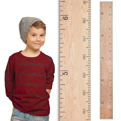 Wooden Growth Chart for Wall - Size Height Chart for Kids, Growth Measuring Board and Kids Height Wall Chart, Growth Chart for Kids, Height Chart for Wall - Natural (63"x6.7")