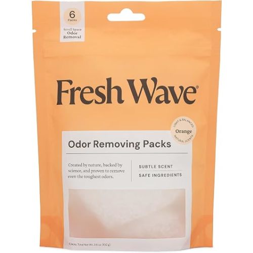 Fresh Wave Odor Eliminator Packs, 6-Pk for Small Spaces & Closets, Orange
