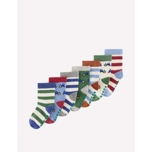 7 - pack Baby Socks - Tractors | Boden USA