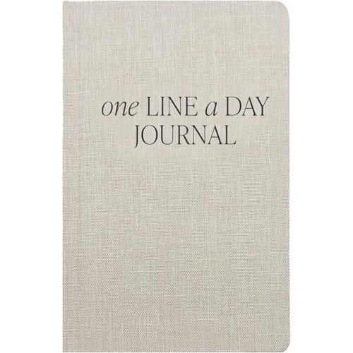 Sweet Water Decor Tan One Line A Day Journal - Undated 366 Ruled Page Five-Year Memory Book - Yearly Memory Book Journals and Diaries, Tan Fabric Cover with Gold Ribbon Bookmark