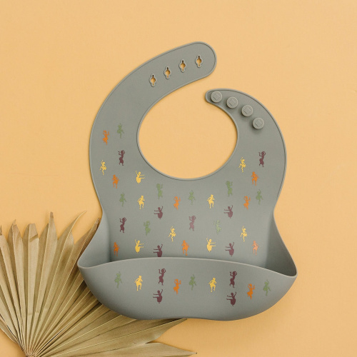 Dancers Silicone Bib (Light Grey) – Ade + Ayo