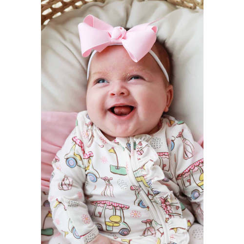 Country Club Cuties Ruffle Zipper Footie | Pink