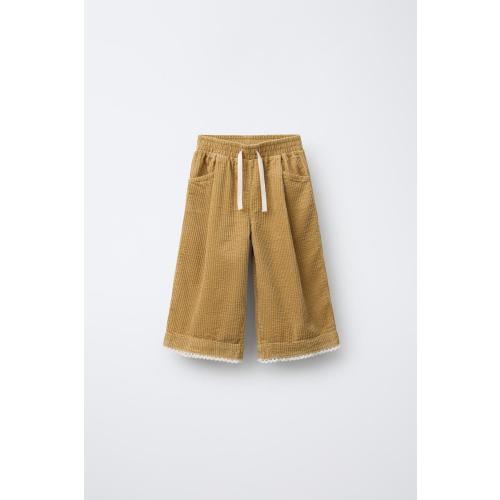 CORDUROY LACE CULOTTES - Ocher | ZARA United States