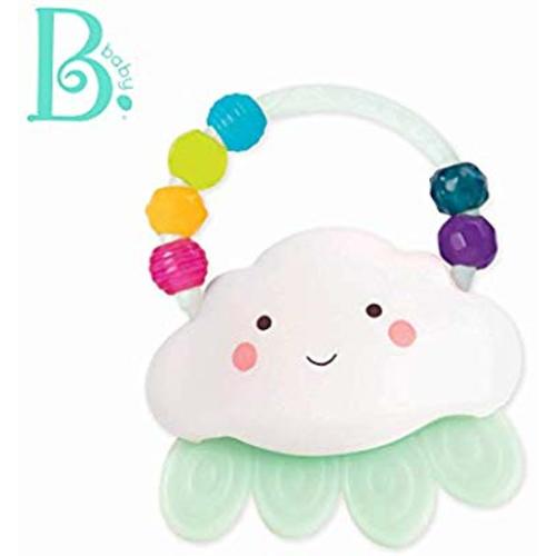B Toys Rain-Glow Squeeze – Light-Up Cloud Rattle for Babies